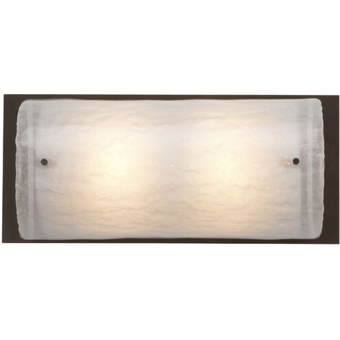 Textured Glass 2 Light 13.5 inch Graphite Vanity Light Wall Light in Frosted Granite